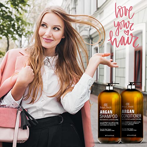BOTANIC HEARTH Argan Oil Shampoo and Conditioner Set - with Keratin, Restorat...
