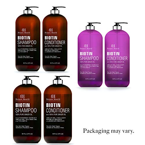 BOTANIC HEARTH Biotin Shampoo and Conditioner Set - with Ginger Oil & Keratin...