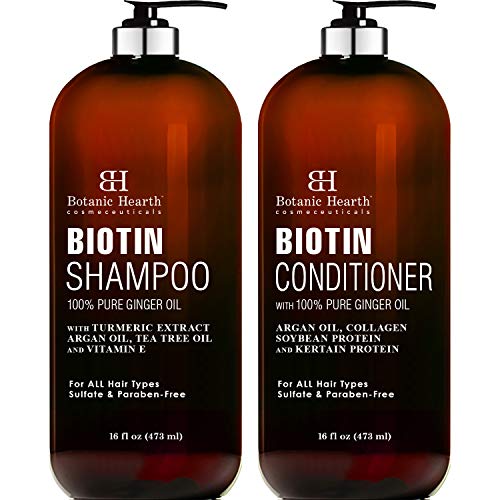 BOTANIC HEARTH Biotin Shampoo and Conditioner Set - with Ginger Oil & Keratin...