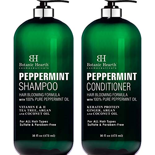BOTANIC HEARTH Peppermint Oil Shampoo and Conditioner Set - Hair Blooming For...