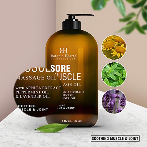 BOTANIC HEARTH Sore Muscle Massage Oil - with Arnica Montana Extract and Esse...