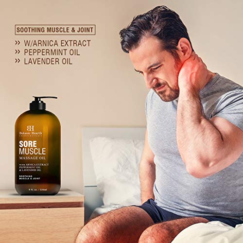BOTANIC HEARTH Sore Muscle Massage Oil - with Arnica Montana Extract and Esse...