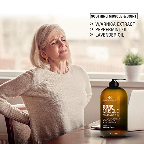 BOTANIC HEARTH Sore Muscle Massage Oil - with Arnica Montana Extract and Esse...