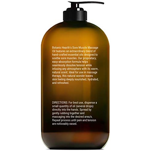 BOTANIC HEARTH Sore Muscle Massage Oil - with Arnica Montana Extract and Esse...