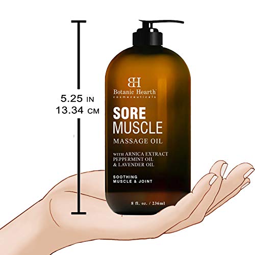 BOTANIC HEARTH Sore Muscle Massage Oil - with Arnica Montana Extract and Esse...