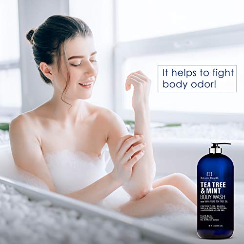 BOTANIC HEARTH Tea Tree Oil Body Wash with Mint - Paraben Free, Helps Fight B...