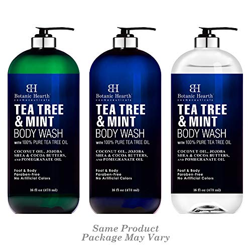 BOTANIC HEARTH Tea Tree Oil Body Wash with Mint - Paraben Free, Helps Fight B...