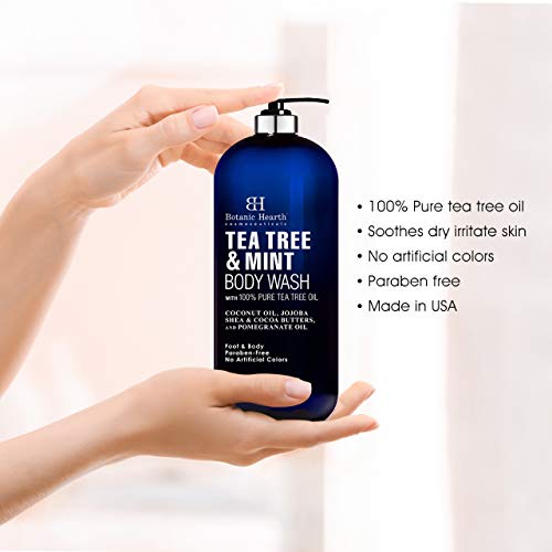 BOTANIC HEARTH Tea Tree Oil Body Wash with Mint - Paraben Free, Helps Fight B...