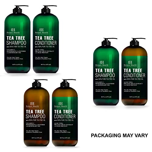 Botanic Hearth Tea Tree Shampoo and Conditioner Set - with 100% Pure Tea Tree...