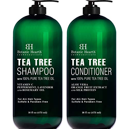 Botanic Hearth Tea Tree Shampoo and Conditioner Set - with 100% Pure Tea Tree...