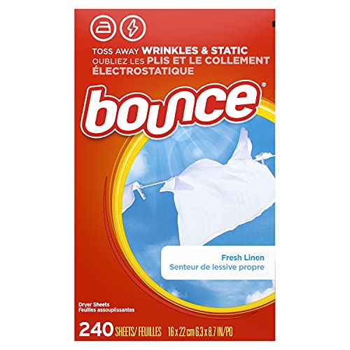 Bounce Dryer Sheets Laundry Fabric Softener, Fresh Linen Scent, 240 Count