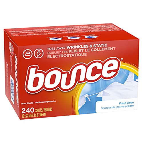 Bounce Dryer Sheets Laundry Fabric Softener, Fresh Linen Scent, 240 Count