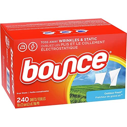 Bounce Dryer Sheets Laundry Fabric Softener, Outdoor Fresh, 240 Count