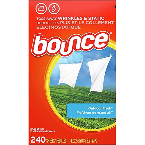 Bounce Dryer Sheets Laundry Fabric Softener, Outdoor Fresh, 240 Count