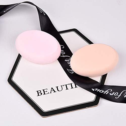 Oval Puff 2 Packs Skin Tone and Pink Make-up Egg Air Cushion Puff Beauty Egg ...