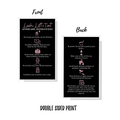 Boutique Marketing LLC Lash Lift + Tint Aftercare Instruction Cards | 50 Pack...