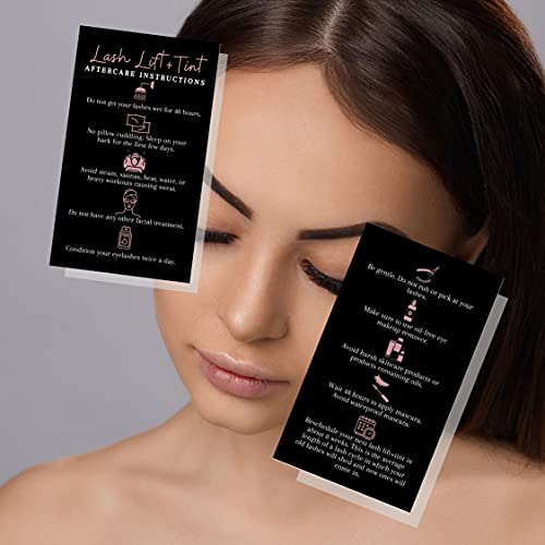 Boutique Marketing LLC Lash Lift + Tint Aftercare Instruction Cards | 50 Pack...