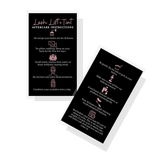 Boutique Marketing LLC Lash Lift + Tint Aftercare Instruction Cards | 50 Pack...