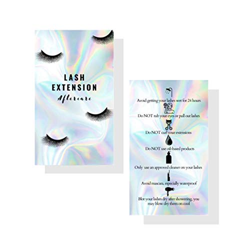 Lash Extension Aftercare Instructions Cards | 50 Pack | Business Card Size 3....
