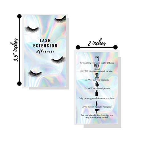 Lash Extension Aftercare Instructions Cards | 50 Pack | Business Card Size 3....