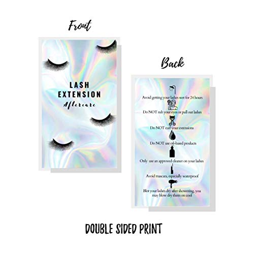 Lash Extension Aftercare Instructions Cards | 50 Pack | Business Card Size 3....