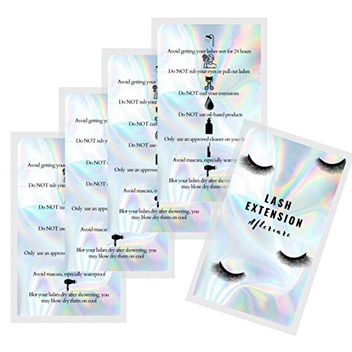 Lash Extension Aftercare Instructions Cards | 50 Pack | Business Card Size 3....