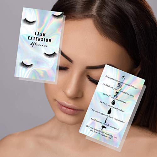 Lash Extension Aftercare Instructions Cards | 50 Pack | Business Card Size 3....