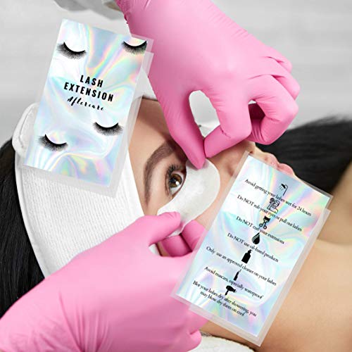 Lash Extension Aftercare Instructions Cards | 50 Pack | Business Card Size 3....