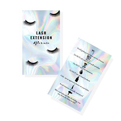 Lash Extension Aftercare Instructions Cards | 50 Pack | Business Card Size 3....