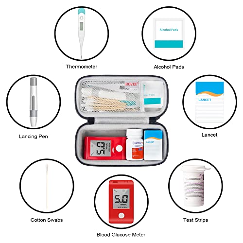 BOVKE Diabetic Supplies Travel Case, Diabetic Organizer Bag for Glucose Meter...