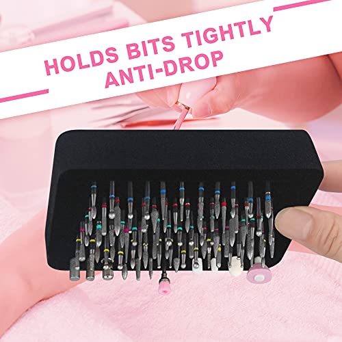 BOVKE Efile Nail Bits Travel Case Nail Drill Bits Holder Nail File Bits Stora...