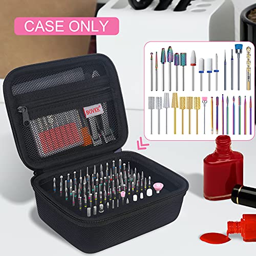 BOVKE Efile Nail Bits Travel Case Nail Drill Bits Holder Nail File Bits Stora...