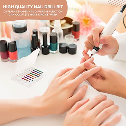 Boxgrove Nail Drill Bits Set of 8Pcs Multicolor Professional tools for Manicu...