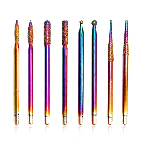 Boxgrove Nail Drill Bits Set of 8Pcs Multicolor Professional tools for Manicu...
