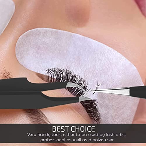 Lash Tweezers, Pack of 3 Stainless Steel Tweezers For Eyelash Extension | Str...