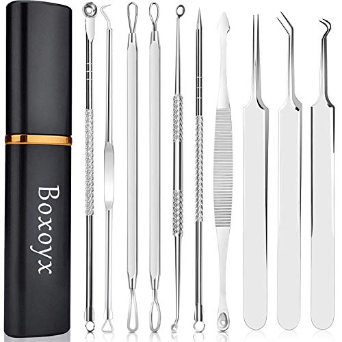 [Latest]Blackhead Remover Tool, Boxoyx 10 Pcs Professional Pimple Comedone Ex...