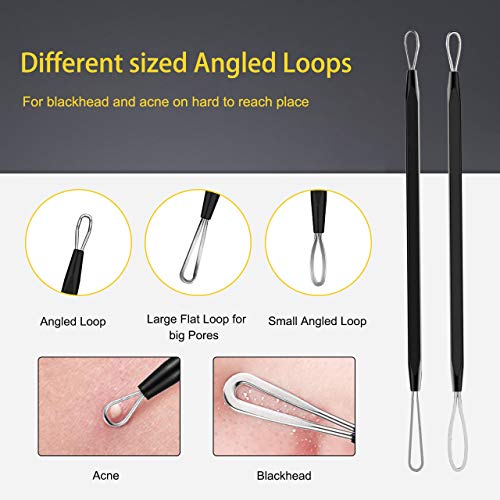 Pimple Popper Tool Kit - Boxoyx 10 Pcs Blackhead Remover Comedone Extractor K...