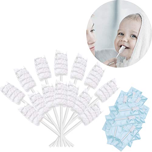 100 Pcs Baby Disposable Gauze Toothbrush,Baby Tongue Cleaner Scraper Newborn,...