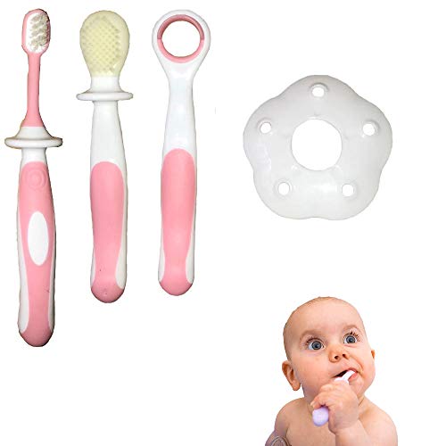 3Pcs/Set Baby Tongue Cleaner/Scraper Newborn+Soft Bristle Toothbrush+Silicone...