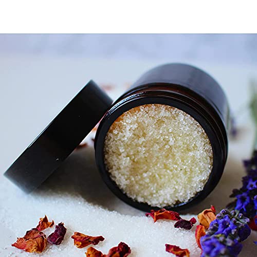 BPFY 12 Pack 8 oz Round Amber Glass Cosmetic Jars with Black Lids, Spatula, C...