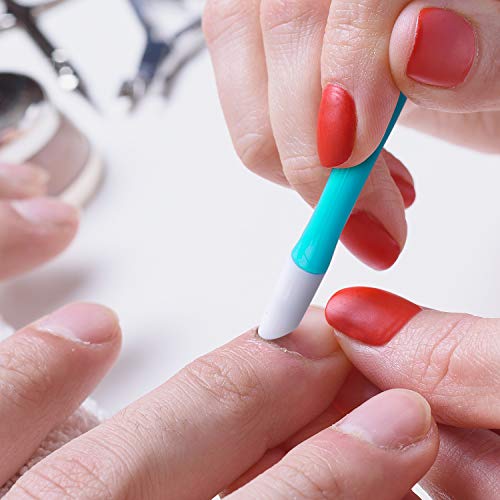 BQTQ 150 Pieces Plastic Handle Nail Cuticle Pusher Bulk Rubber Tip Nail Clean...