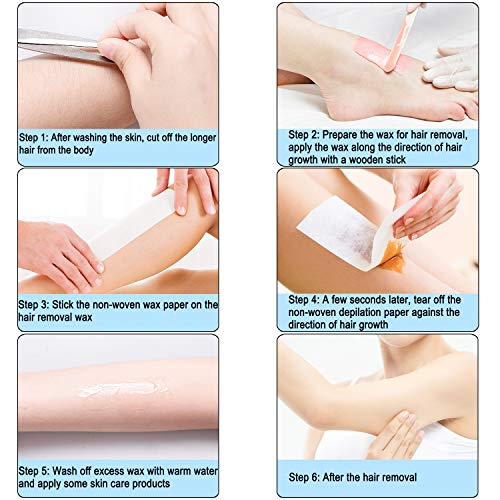 BQTQ 800 Pcs Wax Strips Sticks Kit Including 300 Pcs Non Woven Waxing Strips ...