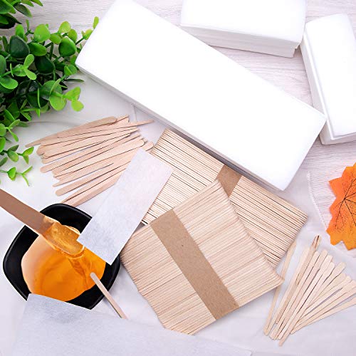 BQTQ 800 Pcs Wax Strips Sticks Kit Including 300 Pcs Non Woven Waxing Strips ...