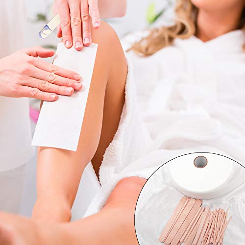 BQTQ Wax Strips Wax Applicator Sticks Kit Including 1 Roll Non-woven Waxing S...