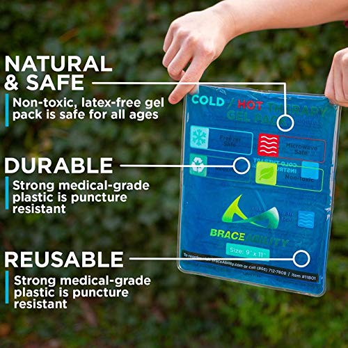 BraceAbility Reusable Heat/Ice Pack for Injuries | Kid Friendly, Flexible Hot...