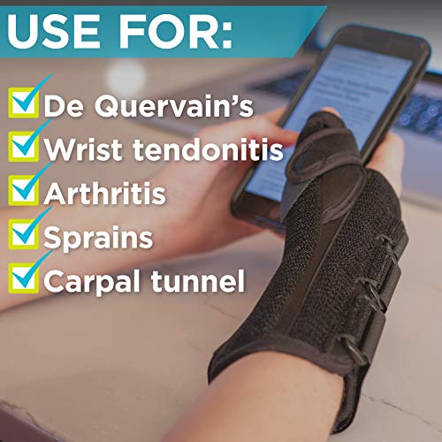 BraceAbility Thumb & Wrist Spica Splint | De Quervain's Tenosynovitis Long St...