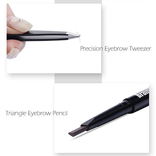 Brainbow 6pcs Eyebrow Kit, Eyebrow Trimmers Razor Tweezers Scissors Stencils ...