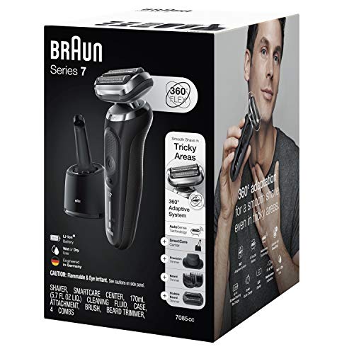 Braun Electric Razor for Men, Series 7 7085cc 360 Flex Head Electric Shaver w...
