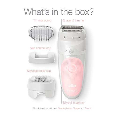 Braun Epilator Silk-épil 5 5-620, Hair Removal for Women, Shaver & Trimmer, C...