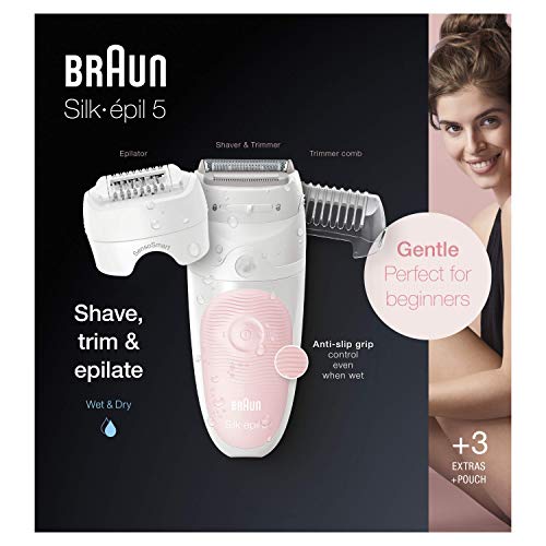 Braun Epilator Silk-épil 5 5-620, Hair Removal for Women, Shaver & Trimmer, C...